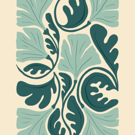Πόστερ ABSTRACT MINT AND GREEN FLOWERS - Abstract - Αφηρημένα Sticky 3