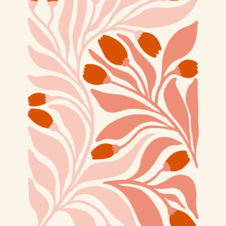 Πόστερ ABSTRACT PINK AND RED FLOWERS - Botanical - Λουλούδια Sticky 3