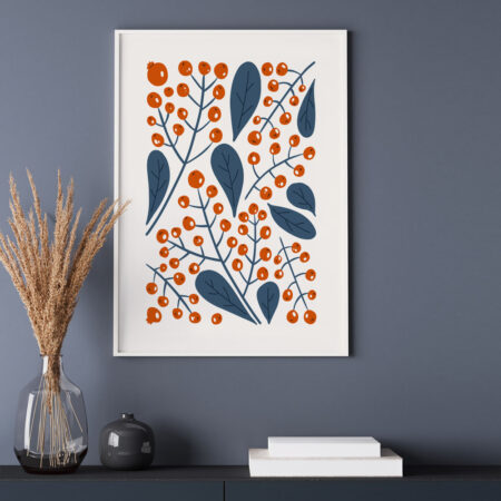 Πόστερ ABSTRACT RED AND BLUE FLOWERS - Botanical - Λουλούδια