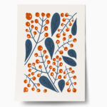 Πόστερ ABSTRACT RED AND BLUE FLOWERS