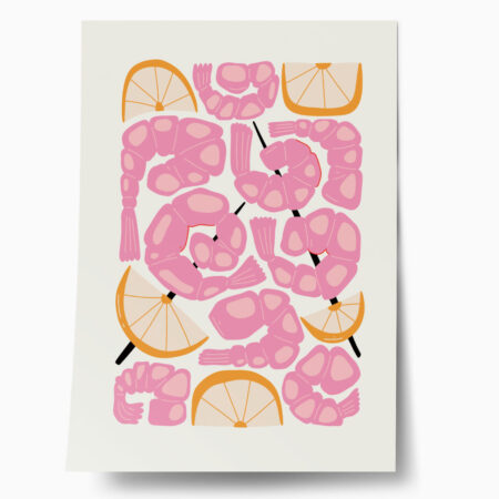 Πόστερ ABSTRACT SHRIMPS - Food & Drink Sticky 1