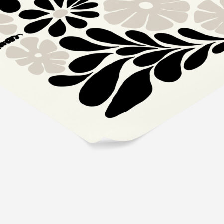 Πόστερ BLACK AND WHITE FLORAL 10 - Abstract - Αφηρημένα Sticky 2