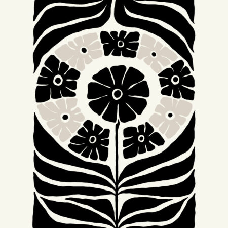 Πόστερ BLACK AND WHITE FLORAL 11 - Abstract - Αφηρημένα Sticky 3