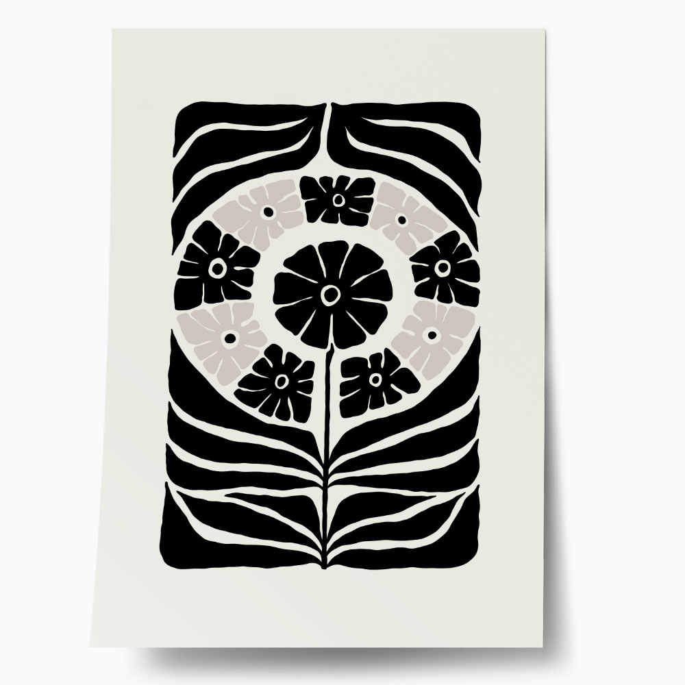 Πόστερ BLACK AND WHITE FLORAL 11