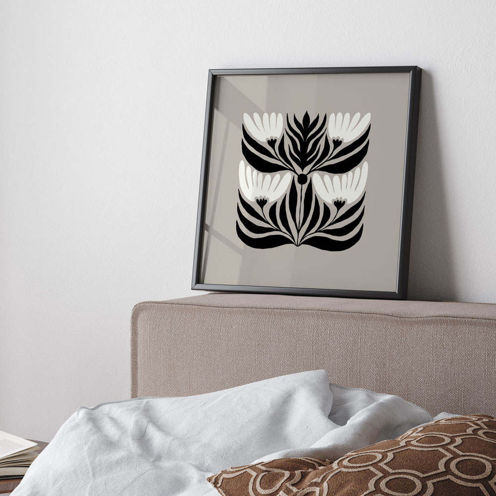 Πόστερ BLACK AND WHITE FLORAL 14