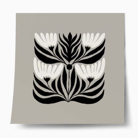 Πόστερ BLACK AND WHITE FLORAL 14 - Botanical - Λουλούδια Sticky 1