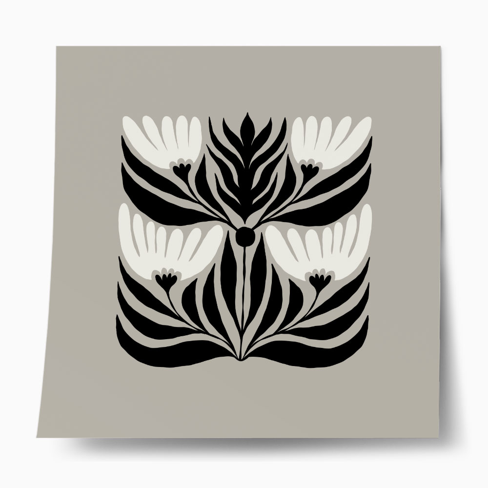 Πόστερ BLACK AND WHITE FLORAL 14