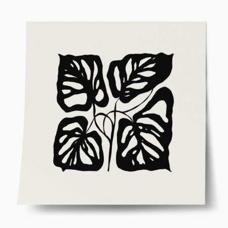 Πόστερ BLACK AND WHITE FLORAL 15 - Abstract - Αφηρημένα Sticky 1