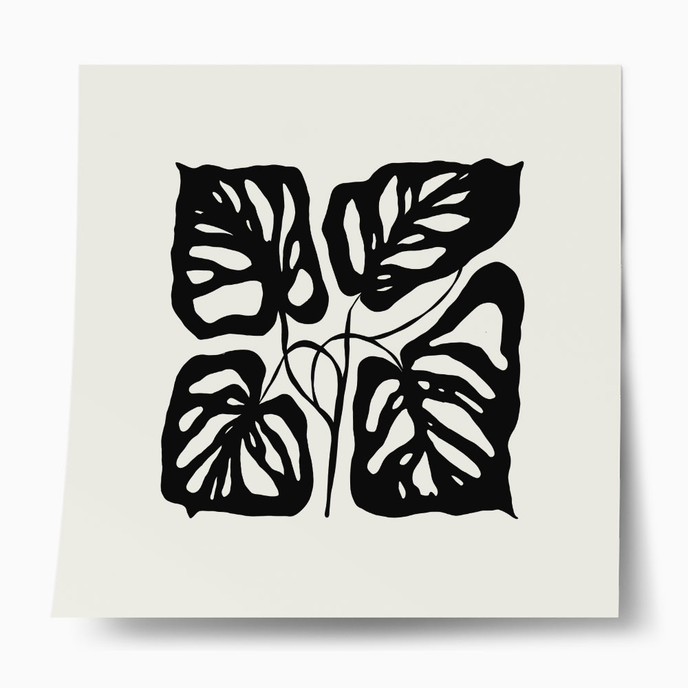 Πόστερ BLACK AND WHITE FLORAL 15