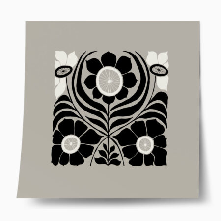 Πόστερ BLACK AND WHITE FLORAL 16 - Abstract - Αφηρημένα Sticky 1