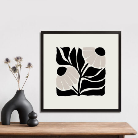 Πόστερ BLACK AND WHITE FLORAL 17 - Abstract - Αφηρημένα