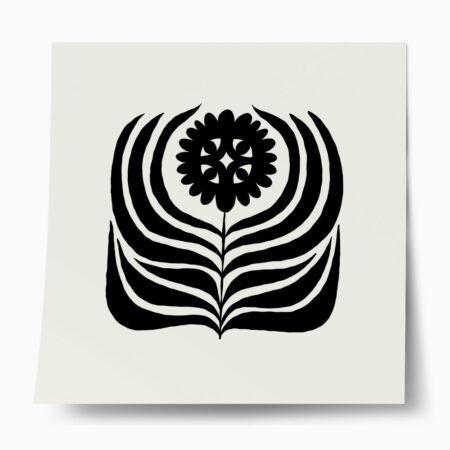 Πόστερ BLACK AND WHITE FLORAL 18 - Abstract - Αφηρημένα Sticky 1