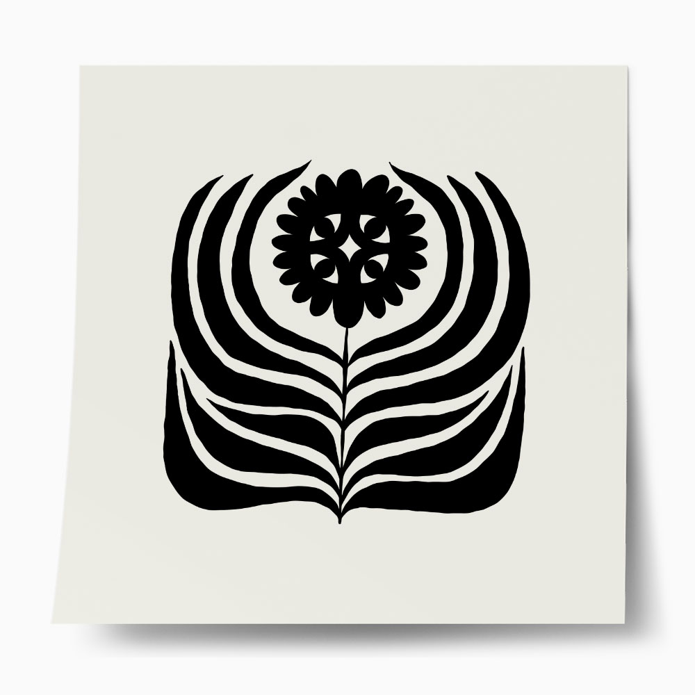 Πόστερ BLACK AND WHITE FLORAL 18