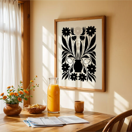 Πόστερ BLACK AND WHITE FLORAL 2 - Botanical - Λουλούδια