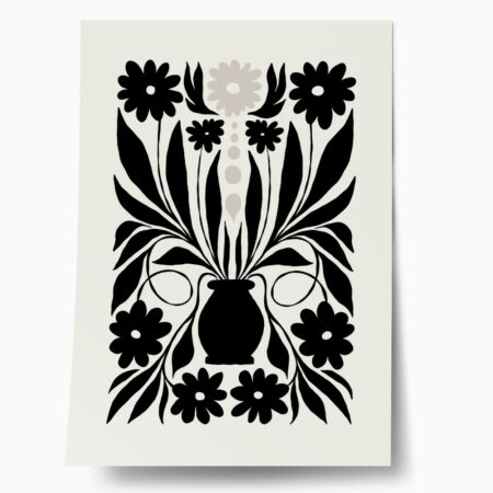 Πόστερ BLACK AND WHITE FLORAL 2 - Botanical - Λουλούδια Sticky 1