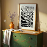 Πόστερ BLACK AND WHITE FLORAL 3