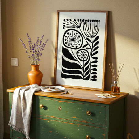 Πόστερ BLACK AND WHITE FLORAL 3 - Botanical - Λουλούδια