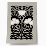 Πόστερ BLACK AND WHITE FLORAL 4