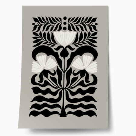 Πόστερ BLACK AND WHITE FLORAL 4 - Botanical - Λουλούδια Sticky 1