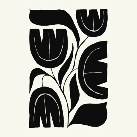 Πόστερ BLACK AND WHITE FLORAL 5 - Botanical - Λουλούδια Sticky 3