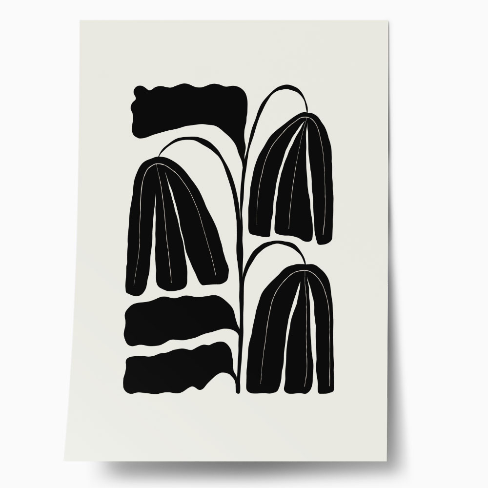 Πόστερ BLACK AND WHITE FLORAL 7
