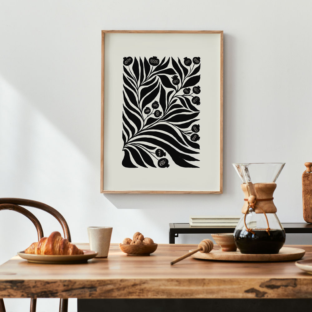 Πόστερ BLACK AND WHITE FLORAL 8