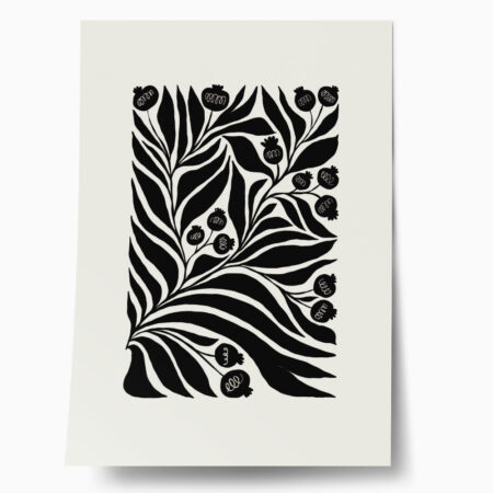 Πόστερ BLACK AND WHITE FLORAL 8 - Botanical - Λουλούδια Sticky 1