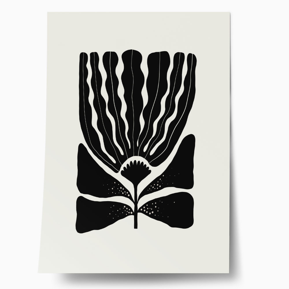 Πόστερ BLACK AND WHITE FLORAL 9