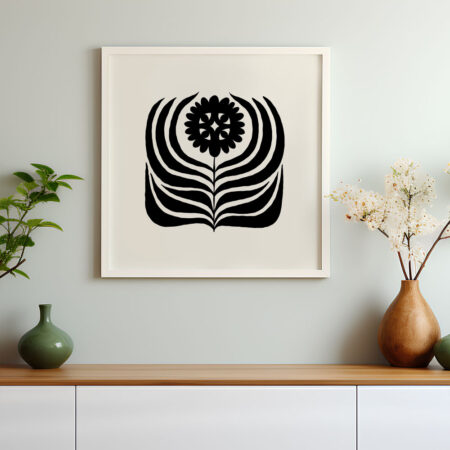 Πόστερ BLACK AND WHITE FLORAL 18 - Abstract - Αφηρημένα