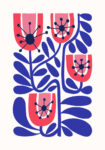 Πόστερ BLUE AND PINK ABSTRACT FLORAL 2