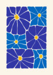 Πόστερ BLUE AND YELLOW ABSTRACT FLORAL