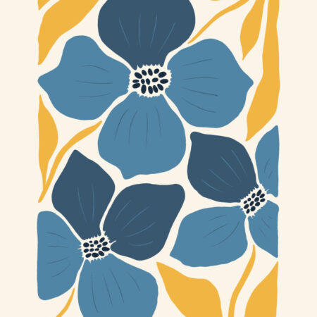 Πόστερ BLUE AND YELLOW FLOWERS 2 - Botanical - Λουλούδια Sticky 3