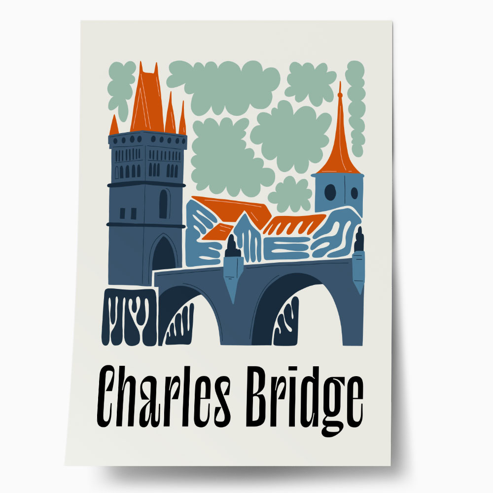 Πόστερ FLORAL TRAVEL CHARLES BRIDGE