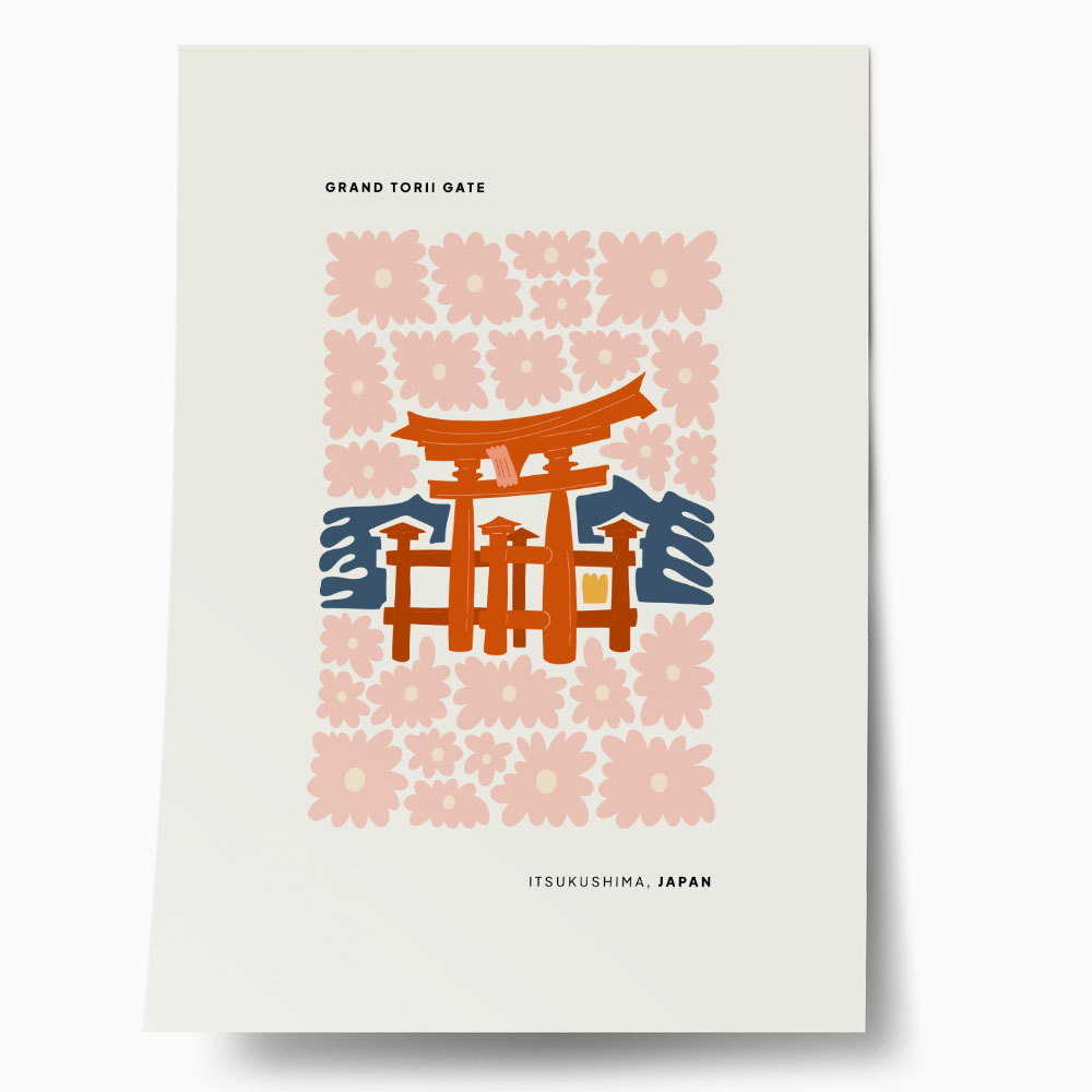 Πόστερ FLORAL TRAVEL GRAND TORII GATE