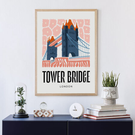 Πόστερ FLORAL TRAVEL LONDON TOWER BRIDGE - Πολεις - Χαρτες