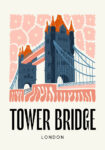Πόστερ FLORAL TRAVEL LONDON TOWER BRIDGE
