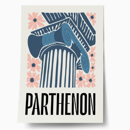 Πόστερ FLORAL TRAVEL PARTHENON - Πολεις - Χαρτες Sticky 1