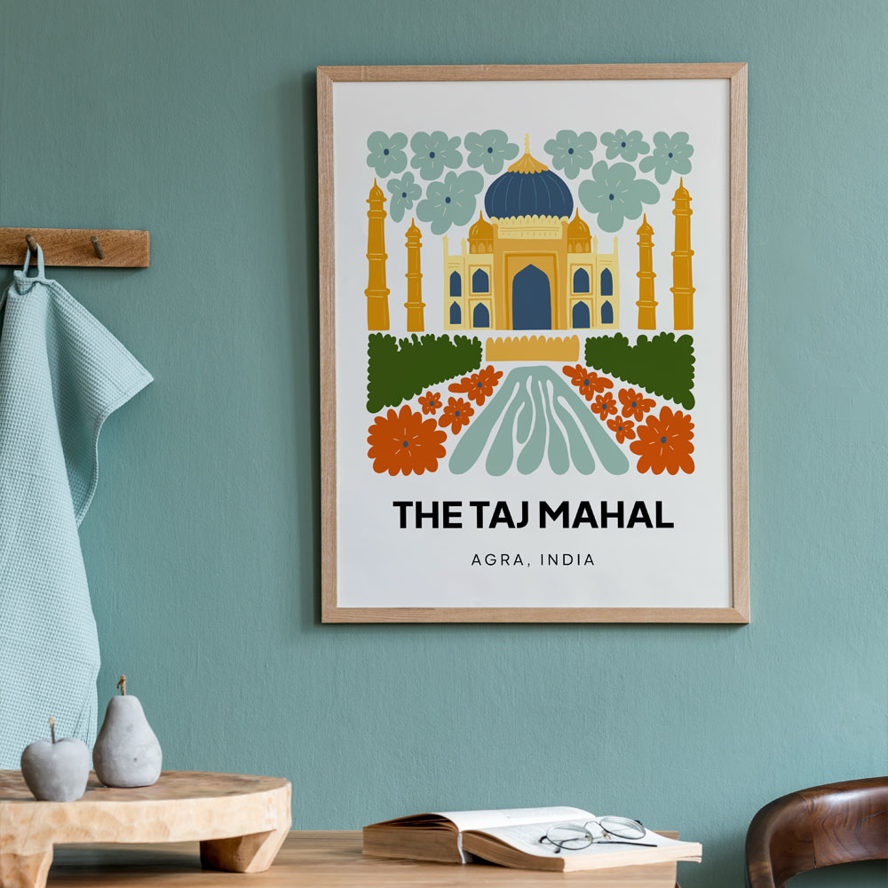 Πόστερ FLORAL TRAVEL TAJ MAHAL