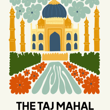 Πόστερ FLORAL TRAVEL TAJ MAHAL - Πολεις - Χαρτες Sticky 3
