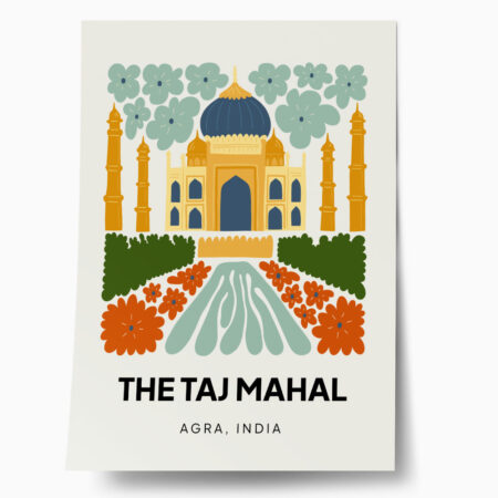 Πόστερ FLORAL TRAVEL TAJ MAHAL - Πολεις - Χαρτες Sticky 1