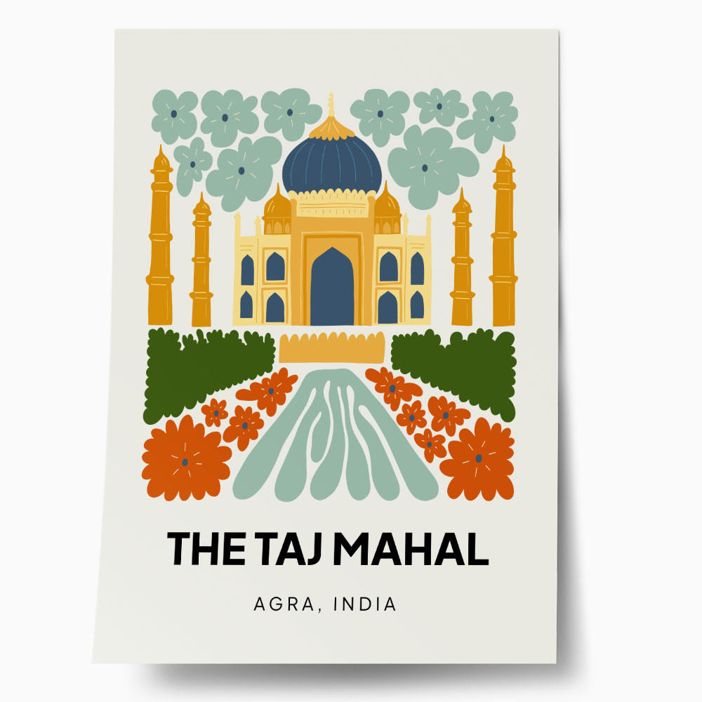 Πόστερ FLORAL TRAVEL TAJ MAHAL