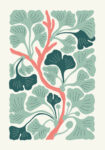 Πόστερ MATISSE STYLE FLORAL MINT AND PINK