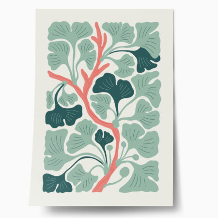 Πόστερ MATISSE STYLE FLORAL MINT AND PINK - Botanical - Λουλούδια Sticky 1