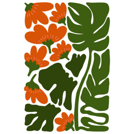 Πόστερ MATISSE STYLE FLORAL RED AND GREEN - Botanical - Λουλούδια Sticky 3