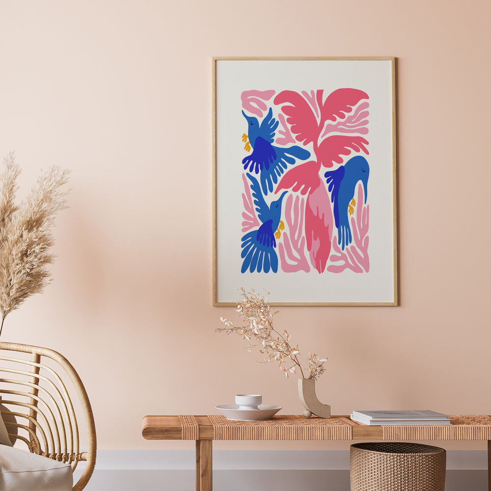 Πόστερ MATISSE STYLE TROPICAL BIRDS AND PLANTS