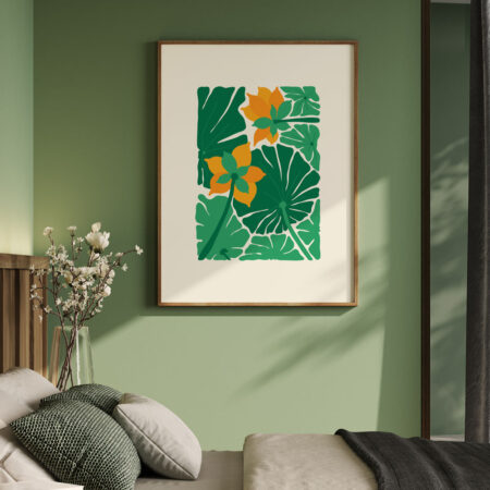 Πόστερ MATISSE STYLE TROPICAL ORANGE AND GREEN FLOWERS 2 - Botanical - Λουλούδια
