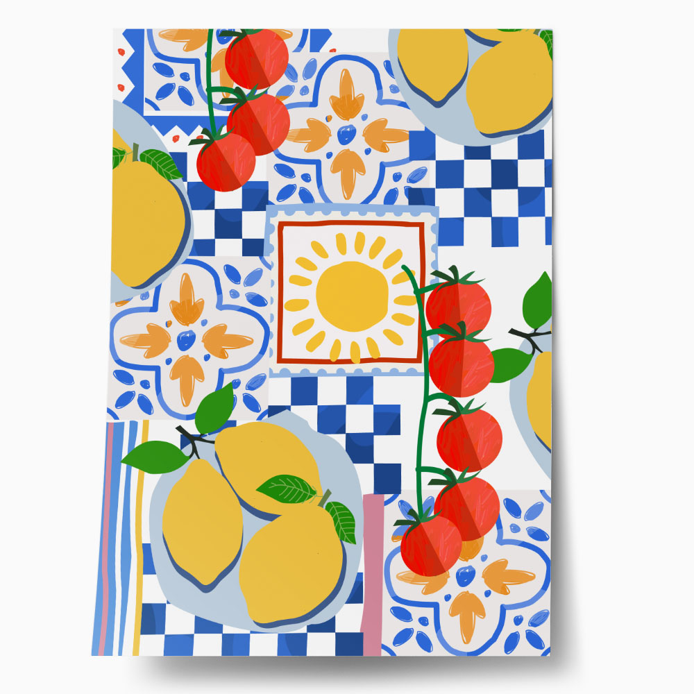 Πόστερ MEDITERRANEAN TABLE ILLUSTRATION
