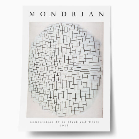 Πόστερ MONDRIAN - COMPOSITION 10 IN BLACK AND WHITE - Διασημοι Ζωγραφοι Sticky 1
