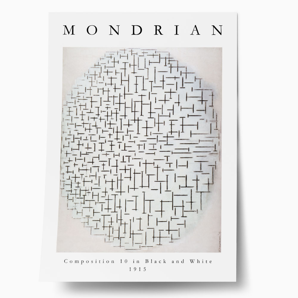 Πόστερ MONDRIAN - COMPOSITION 10 IN BLACK AND WHITE