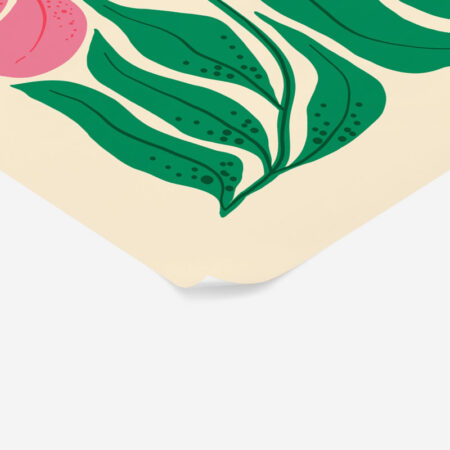 Πόστερ PINK AND GREEN ABSTRACT FLORAL - Botanical - Λουλούδια Sticky 2